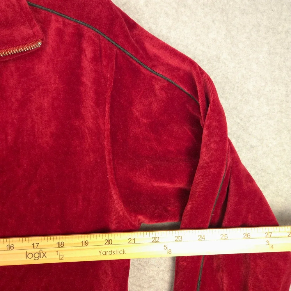 Sweatsedo Red‎ Velour Track Jacket Full Zip Retro Men's Size M